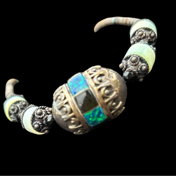 Artisan Sterling Silver and Natural Stone Necklace - Picture 1 of 12